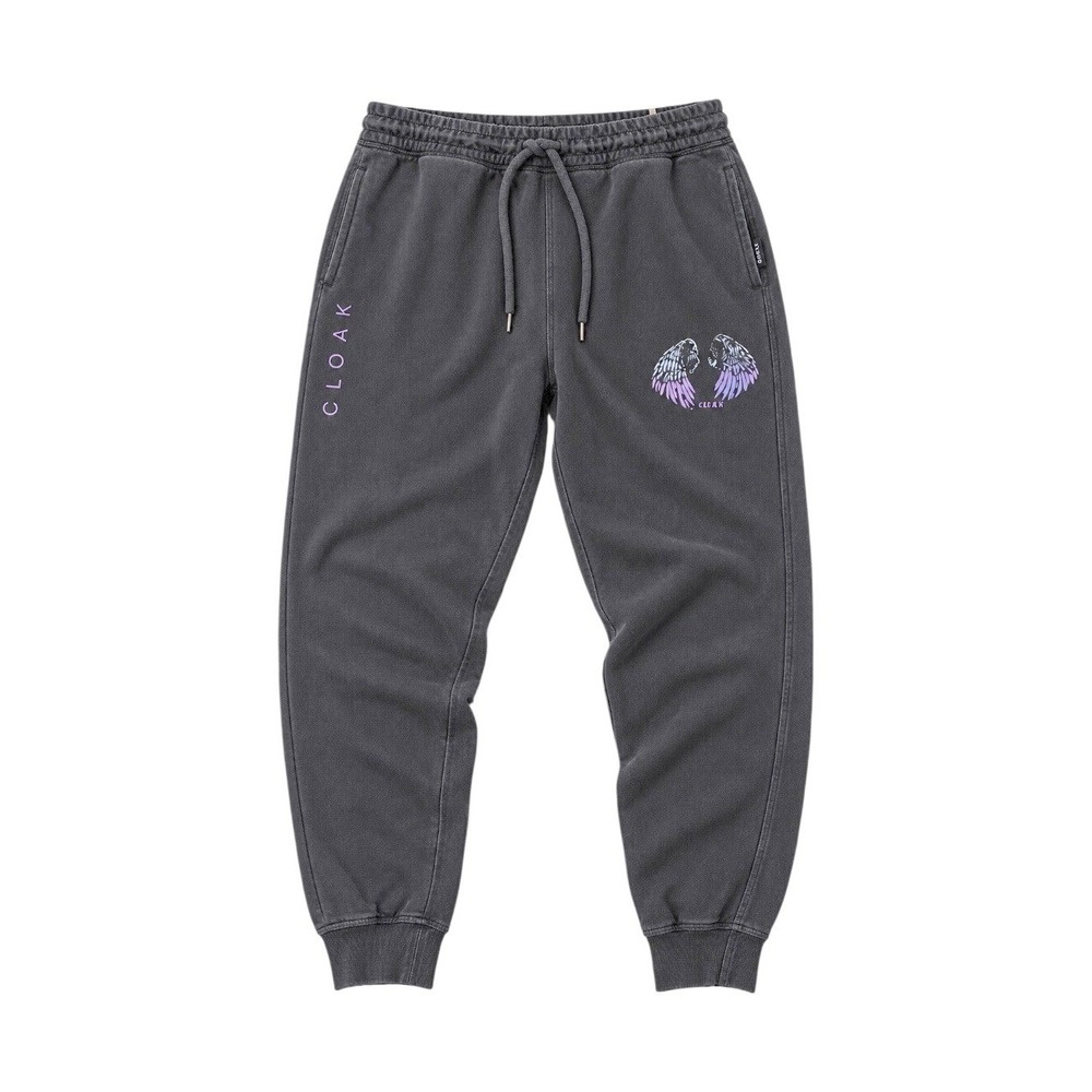 Cloak Angel Wings Joggers Goth Y2K Streetwear Black Sweatpants L